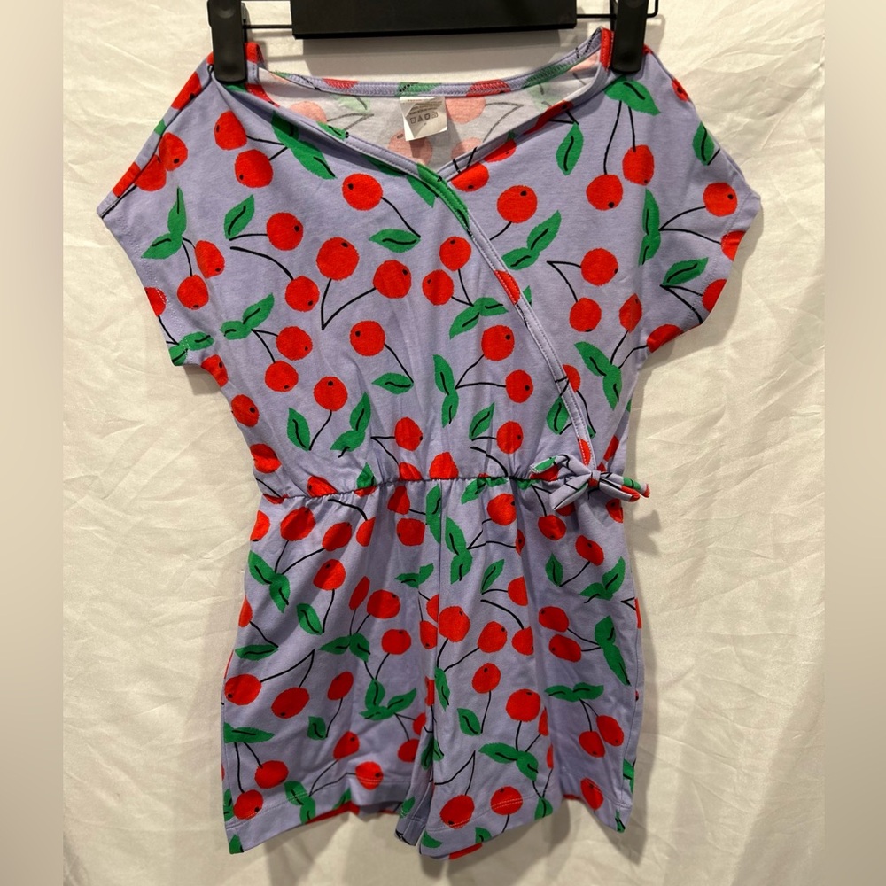 Hanna Andersson Cherry Print Kids Romper Size 6-7